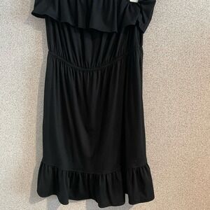 Black Tube Top Ruffled ‎ Dress